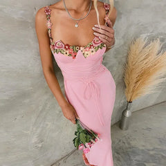 Autumn Floral Backless Maxi Dress for Women