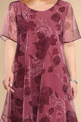 Elegant Fuchsia Floral Midi Dress for Every Occasion