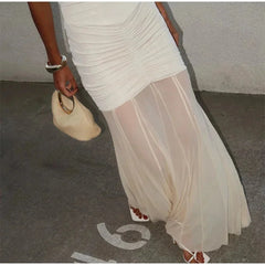Elegant Off-Shoulder Backless Bodycon Maxi Dress